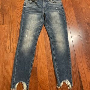 Lucky Brand Women's Distressed Blue Skinny Jeans